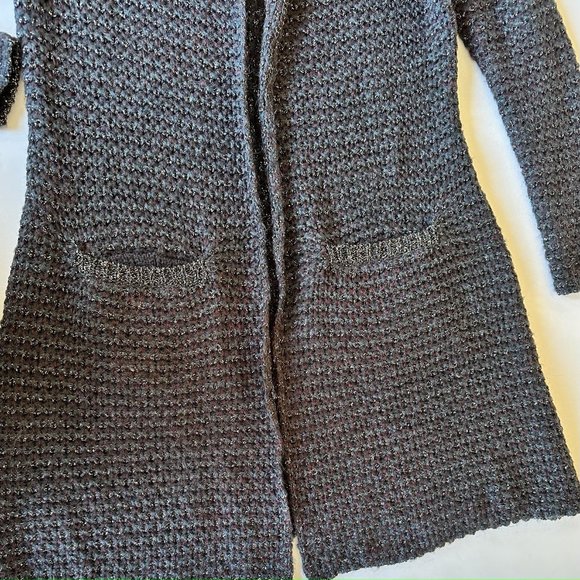 Belldini Women's Open Cardigan Jacket Black Long Sleeve Sweater w/Pockets Size M - Picture 4 of 9